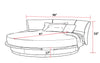 Ultimate Comfort Glossy Finish Round Leather Bed