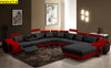 Modern Leather Sectional Sofa with Recliner / Lixra