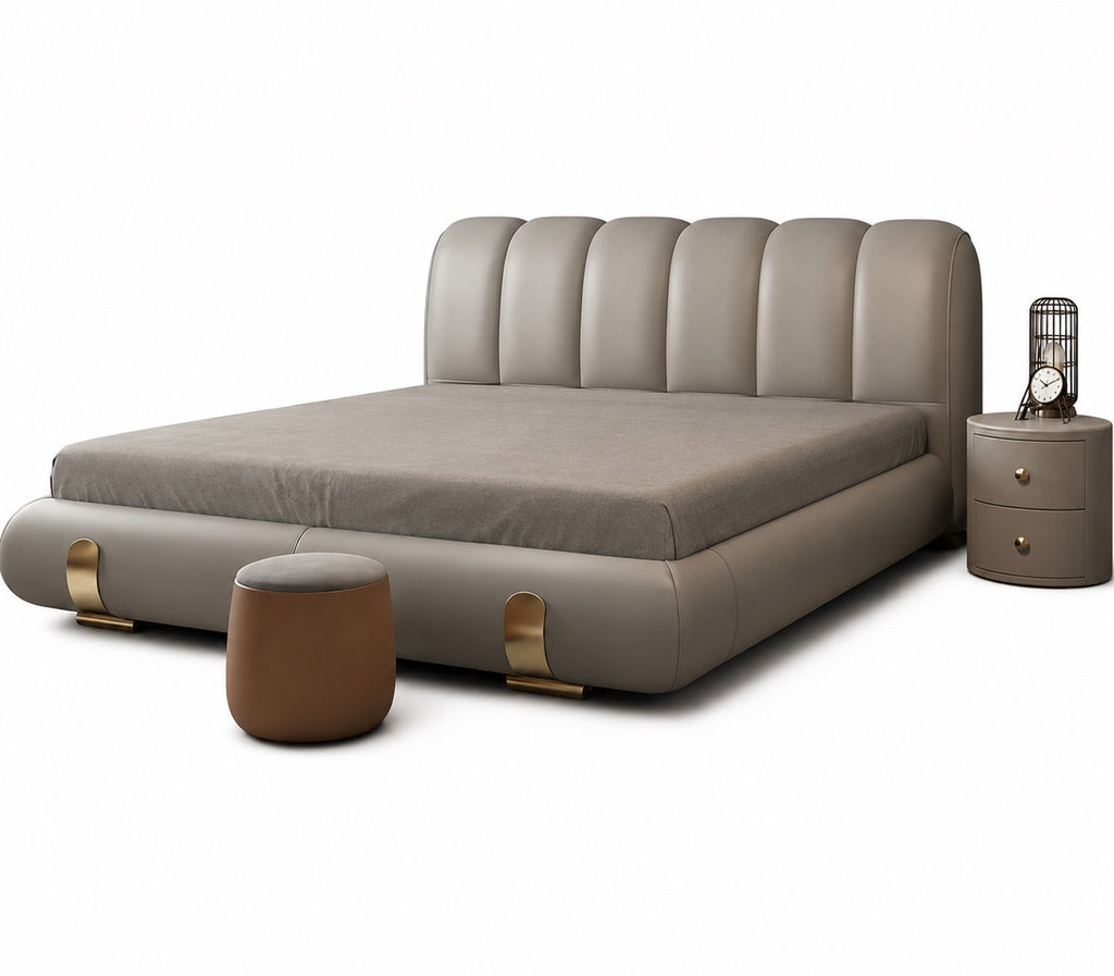 Modern Stylish Leather Upholstered Bed / Lixra