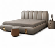 Modern Stylish Leather Upholstered Bed / Lixra