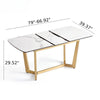 Marble Elegance Extendable Dining Table Set with Clad Chairs