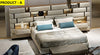 Modern Velvet Fabric Bed with Wall Panels / Lixra