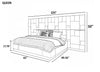 Contemporary Designed Glossy Finish Leather Bed