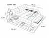 Exquisite Modern Leather Bed with Sofa Section