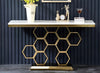 Metallic Finish Marble Top Accent Table / Lixra