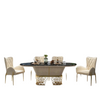 Metal Base Marble Dining Table-Set / Lixa