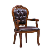 Wooden Finish Leather Dining Chairs / Lixra