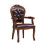 Wooden Finish Leather Dining Chairs / Lixra