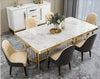 Glossy Finish Rectangular Marble Dining Table-Set / Lixra