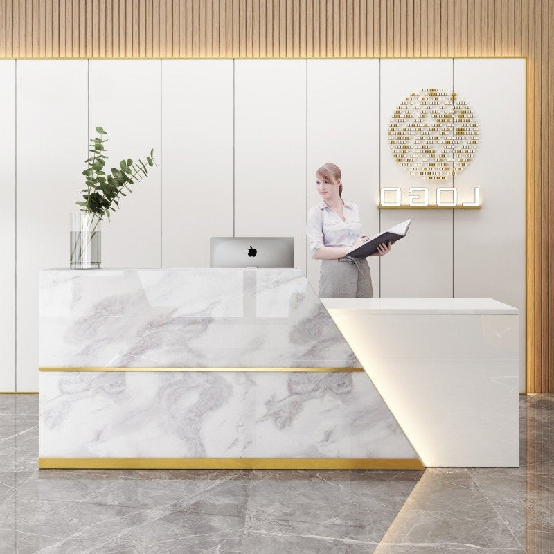 Commercial Front Office Reception Desk With Storage / Lixra