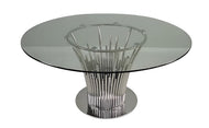 Stainless Steel Construct Glass Dining Table / Lixra