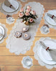 Handcrafted Beaded White Dining Table Runner / Lixra