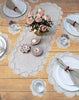 Handcrafted Beaded White Dining Table Runner / Lixra