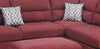 Cherry Red Luxury Button-Tufted Sectional Sofa With Ottoman / Lixra