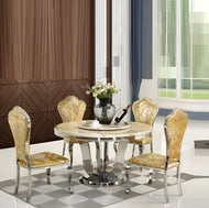 Mid-Century Round Marble Dining Table-Set / Lixra