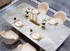 Shine Finish Marble-Top Dining Table Set / Lixra