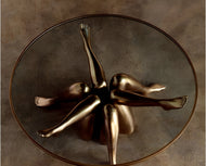 Modern Round Glass Top Coffee Table / Lixra