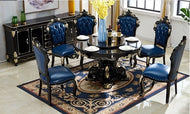 European Handcrafted Round Marble Dining Table Set / Lixra