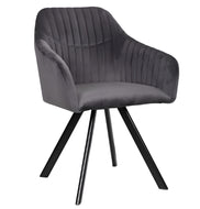 6-Piece Quilted Velvet Dining Chairs / Lixra