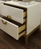 Set Of 2 Glossy Golden Finish Wooden Night Stand / Lixra