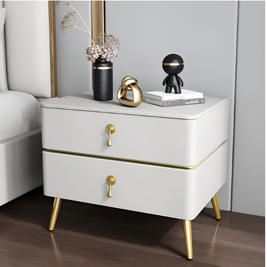 Set Of 2 Italian Wooden Bedside Night Stand / Lixra