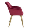 Set Of 4 Velvet Fabric Dining Chairs / Lixra