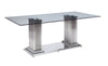 Rectangular Glass Dining Table with Metal Legs / Lixra