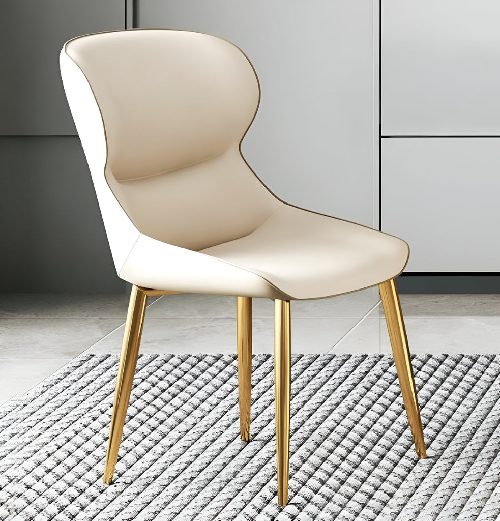 Modern Set Of 4 Leather Dining Chairs / Lixra