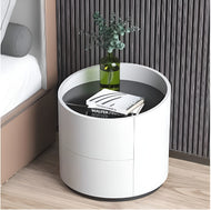 Set of 2 Marble Top Wooden Finish Night Stand / Lixra