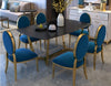 Gold Finish Marble Dining Table Set / Lixra