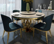 Complementary Marble Round Dining Table Set / Lixra