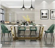 Nordic Glossy Marble Dining Table-Set / Lixra
