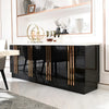 Gleamy Marble-Top Black Buffet Table / Lixra