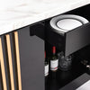 Gleamy Marble-Top Black Buffet Table / Lixra