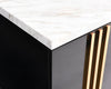 Gleamy Marble-Top Black Buffet Table / Lixra