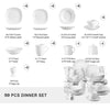 50-Piece Porcelain Dinnerware Set For 6