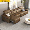 Multifunctional Folding Remote Control Leather Sofa Bed