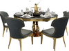 Round Shaped Marble-Top Dining Table-Set / Lixra