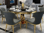 Round Shaped Marble-Top Dining Table-Set / Lixra