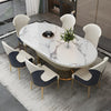 Oval-Shaped Marble Dining Table Set / Lixra