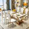 Rectangular Marble With Gold Plated Dining Table Set / Lixra
