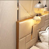 Contemporary Designed Glossy Finish Leather Bed / Lixra
