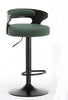 Set Of 3 Modern Leather Bar Stool With Metal Base / Lixra