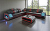 Coastal Comfort Leather Sectional With Led Light / Lixra