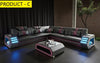 Coastal Comfort Leather Sectional With Led Light / Lixra