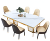 Glossy Finish Rectangular Marble Dining Table-Set / Lixra