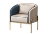 Golden Elegance Tufted Leather Accent Chair / Lixra