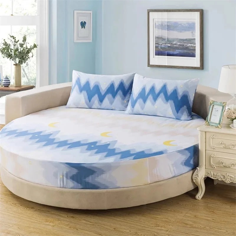 Printed Design Cotton Round Bedsheet / Lixra
