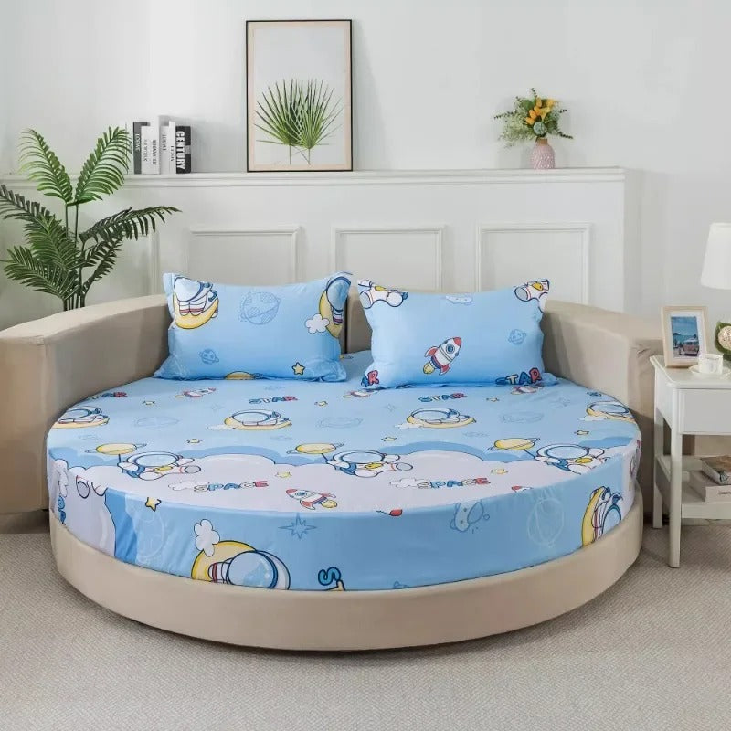 Cotton Round Bedsheets With Printed Design / Lixra