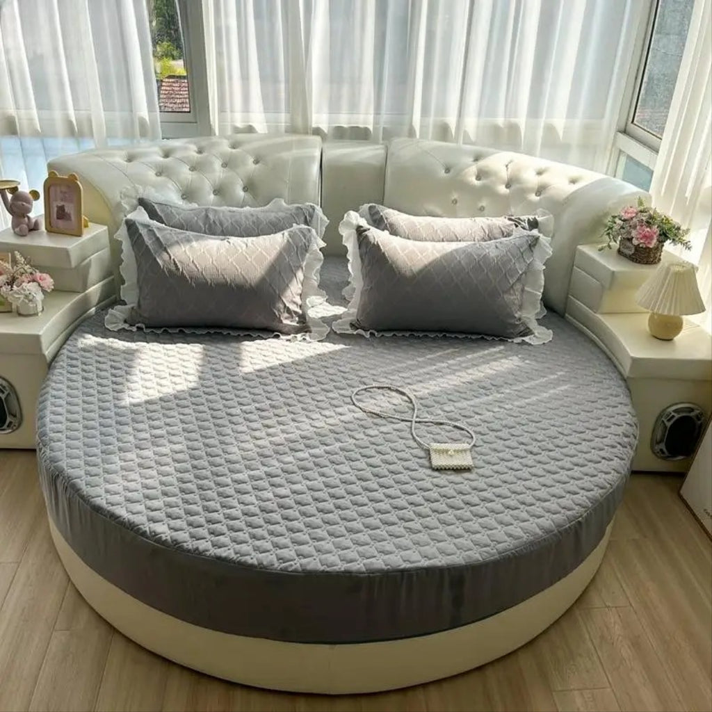 Fitted Round Cotton Bedsheet King Or Queen Size / Lixra